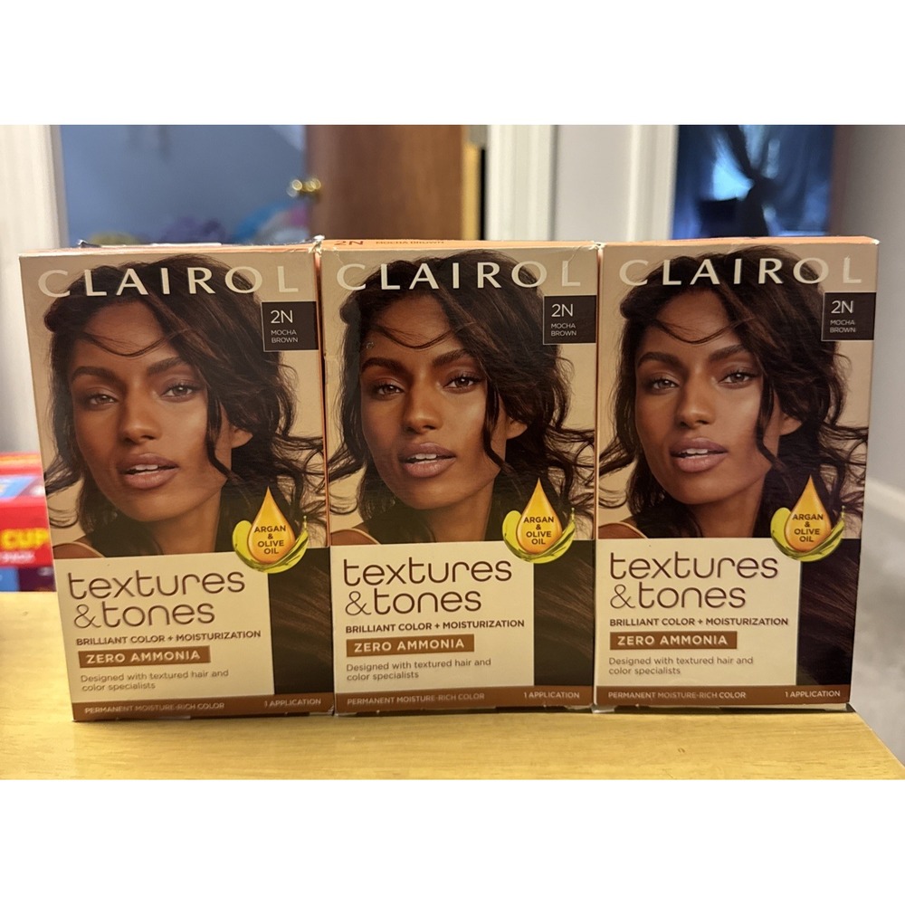 3 Clairol Textures Tones Permanent Hair Dye Color 2N Mocha Brown No Ammonia